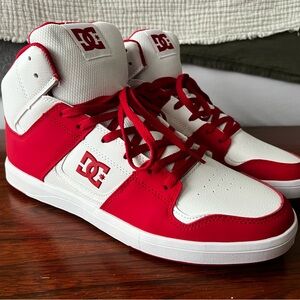 Men’s DC Cure Red and White High-Tops